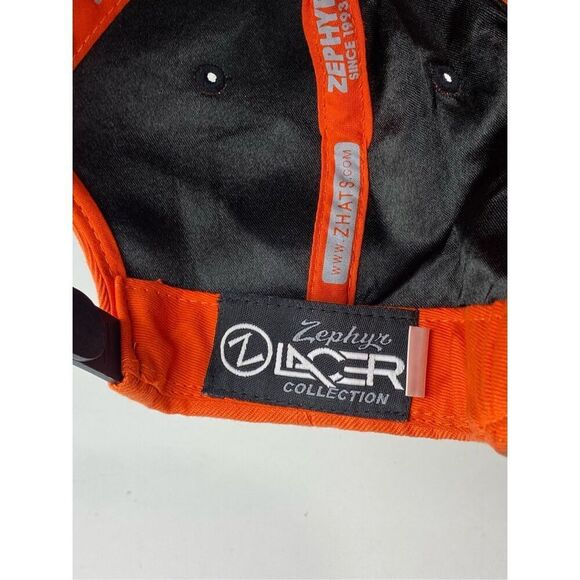 Zephyr Lacer Collection Headwear Snapback Hat Cap Adult One Size Orange Black BL - Picture 7 of 8